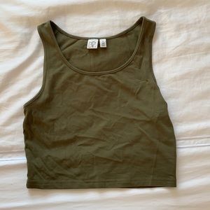 BP Army Green Cropped Tank Top Size M